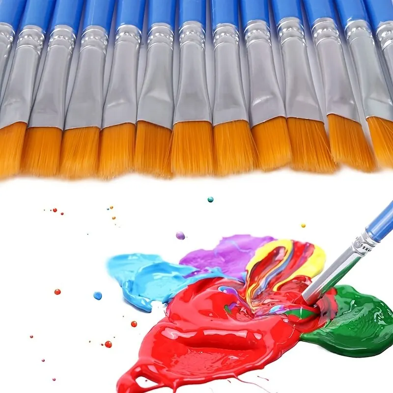 Nylon Flat Paint Brushes with  - огляд і ціна Plastic Model Paint