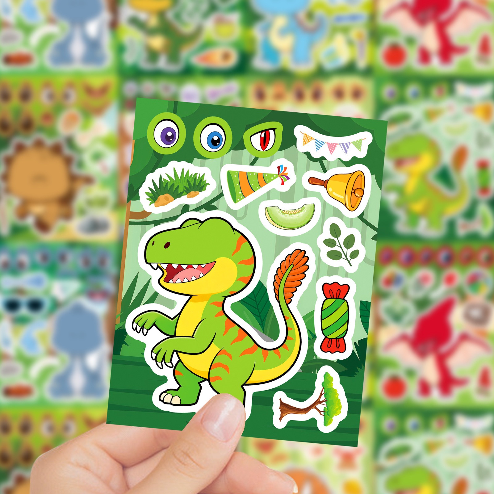 8/16Sheets DIY Make-a-Face Din - огляд і ціна Model Kit Dinosaur
